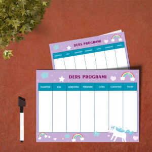 Unicorn Ders Programı Planlayıcı Yaz-Sil