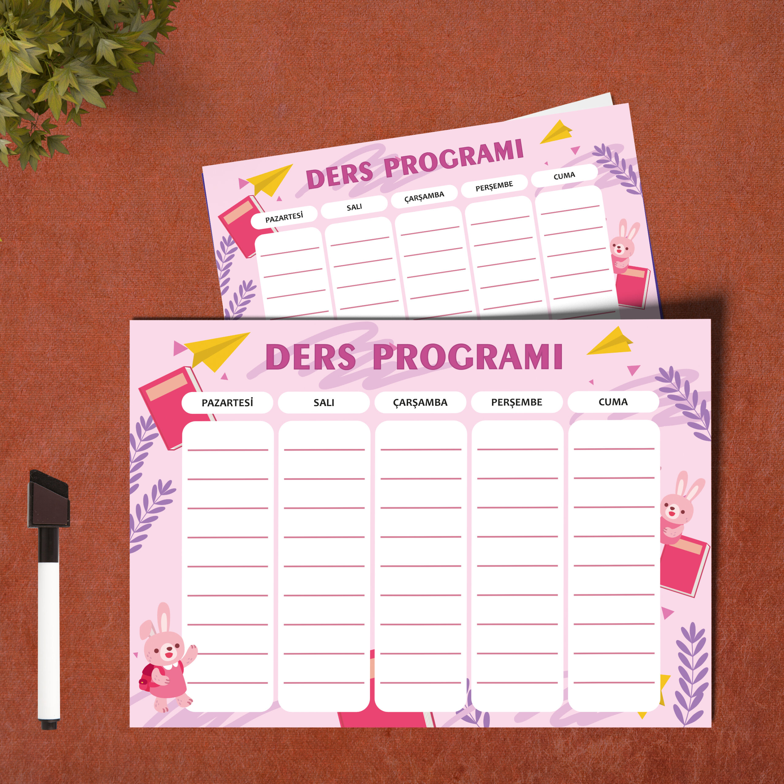 Tavşanlar Ders Programı Planlayıcı Yaz-Sil