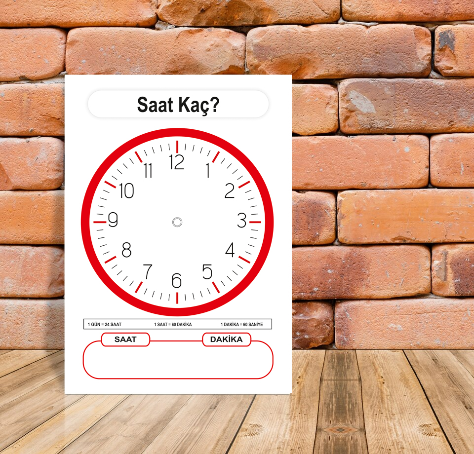 Saat Kaç Çocuk Türkçe Eğitim Yaz-Sil Türkçe